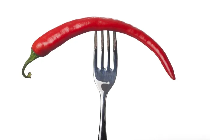 Framed Print : Chilli on a Fork Print Framed Print : Chilli on a Fork Print