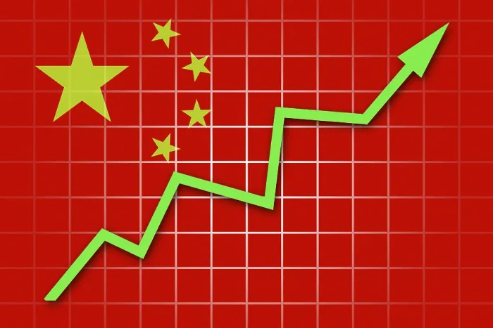Framed Print : The Chinese Flag and Arrow Graph Print Framed Print : The Chinese Flag and Arrow Graph Print