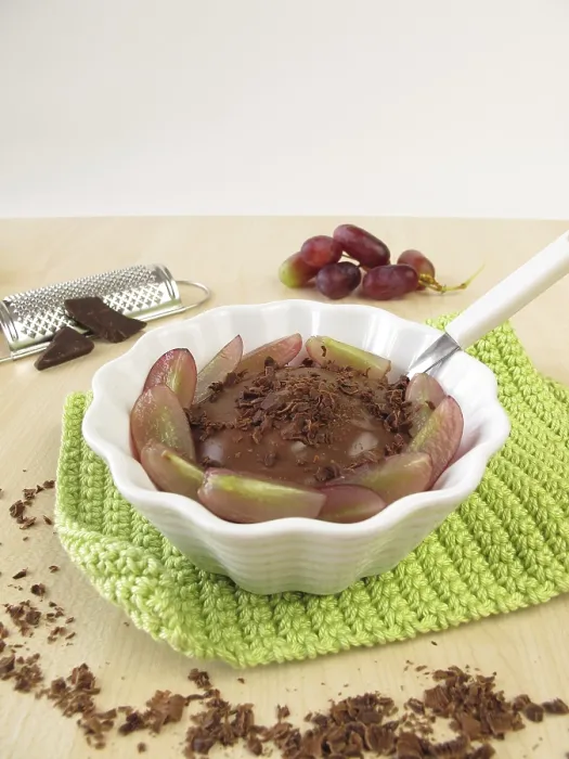 Framed Print : Chocolate Pudding with Red Grapes Print Framed Print : Chocolate Pudding with Red Grapes Print