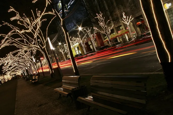 Framed Print : Christmas Decorations on Trees, Unter den Linden, Berlin Print Framed Print : Christmas Decorations on Trees, Unter den Linden, Berlin Print