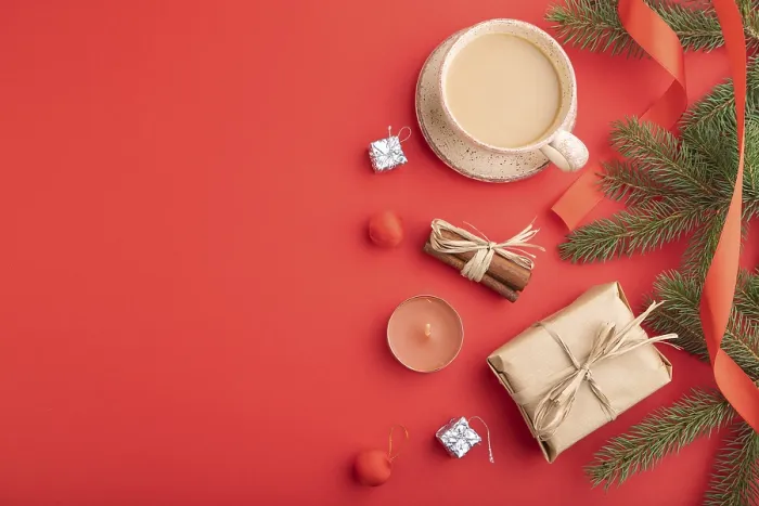 Framed Print : Christmas Print: Cozy Holiday Flat Lay Framed Print : Christmas Print: Cozy Holiday Flat Lay