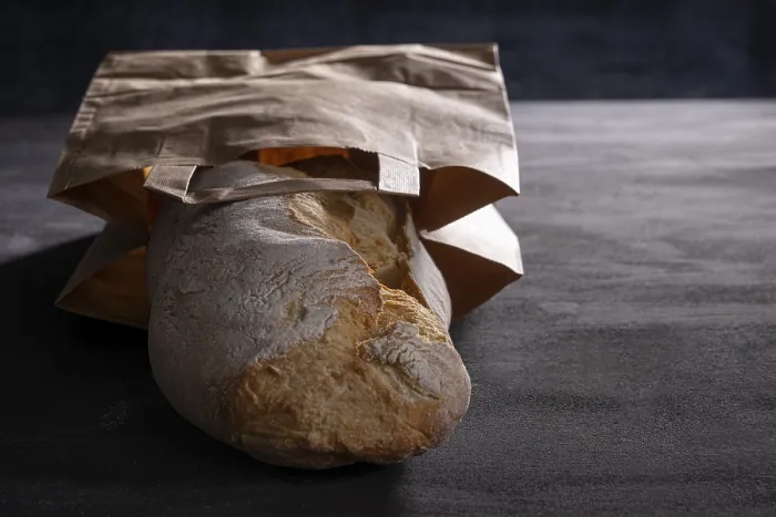Framed Print : Ciabatta Bread in Paper Bag Print Framed Print : Ciabatta Bread in Paper Bag Print
