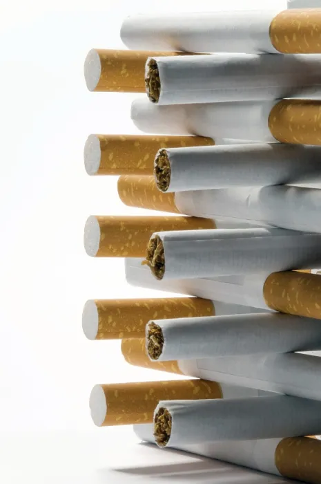 Framed Print : Few Cigarettes on White Background Print