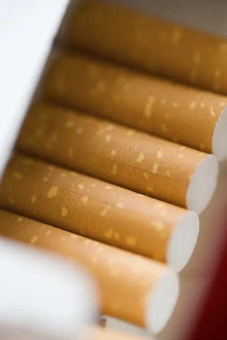 Framed Print : Cigarettes in an open cigarette packet Print, detail Framed Print : Cigarettes in an open cigarette packet Print, detail