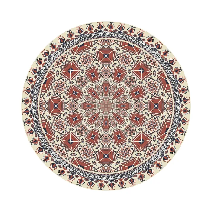 Framed Print : Traditional Palestinian Print: Geometric Circular Pattern Framed Print : Traditional Palestinian Print: Geometric Circular Pattern