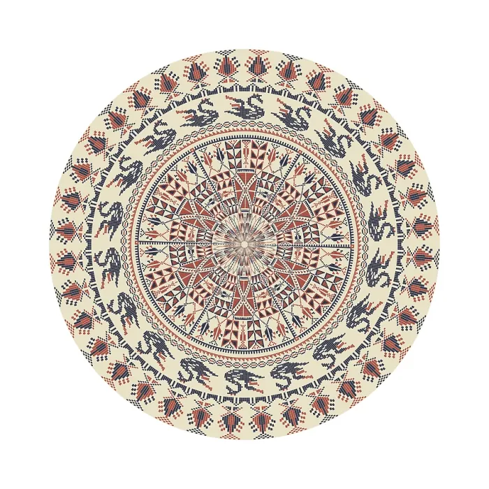 Framed Print : Traditional Palestinian Print - Circular Pattern Framed Print : Traditional Palestinian Print - Circular Pattern
