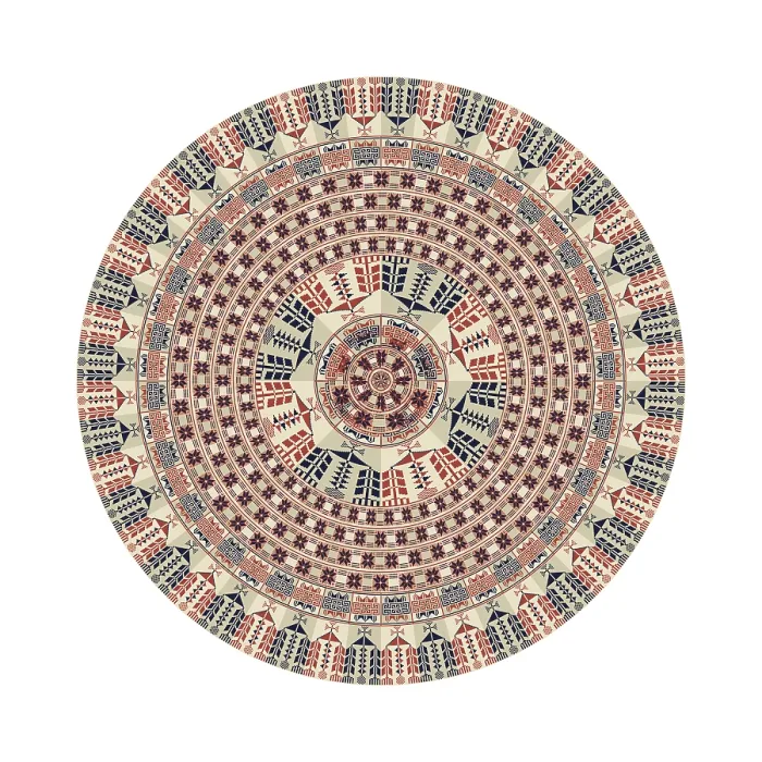 Framed Print : Traditional Palestinian Print: Geometric Circular Pattern Framed Print : Traditional Palestinian Print: Geometric Circular Pattern
