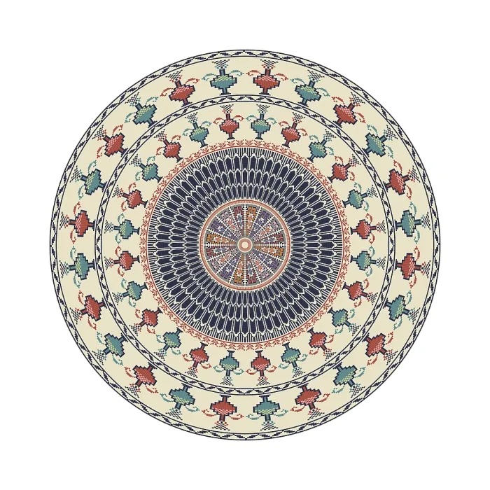 Framed Print : Traditional Palestinian Print Design: Circular Pattern Framed Print : Traditional Palestinian Print Design: Circular Pattern
