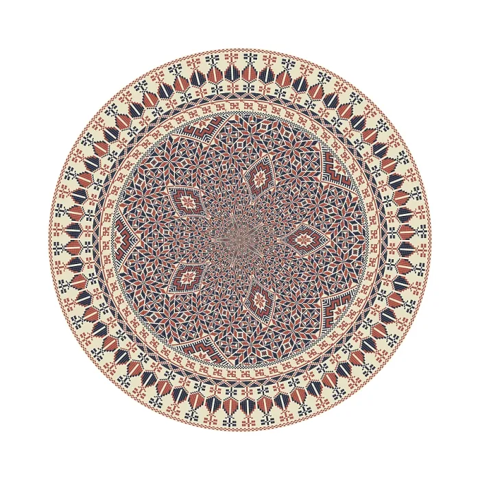 Framed Print : Traditional Palestinian Print: Geometric Circular Pattern Framed Print : Traditional Palestinian Print: Geometric Circular Pattern