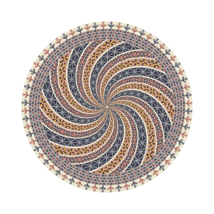 Framed Print : Traditional Palestinian Print - Circular Pattern Framed Print : Traditional Palestinian Print - Circular Pattern