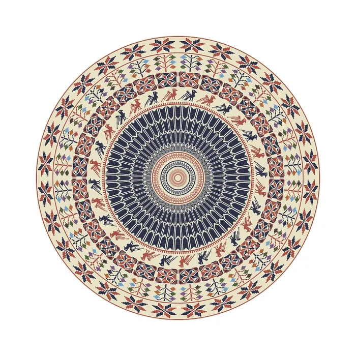 Framed Print : Traditional Palestinian Print - Circular Pattern Framed Print : Traditional Palestinian Print - Circular Pattern