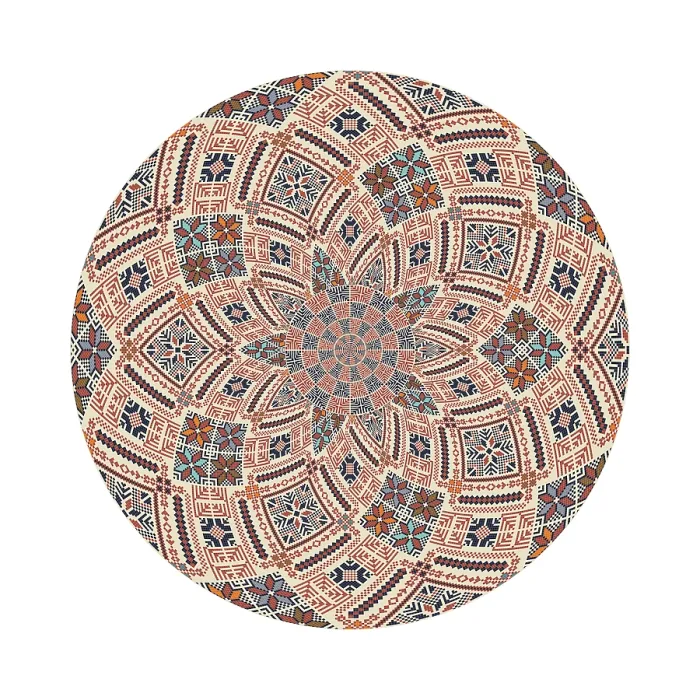 Framed Print : Traditional Palestinian Print: Circular Pattern Design Framed Print : Traditional Palestinian Print: Circular Pattern Design