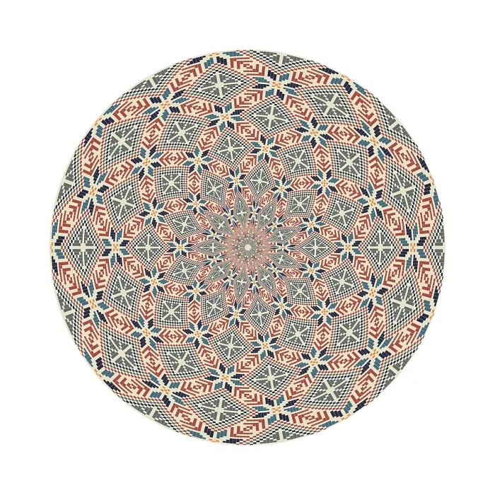 Framed Print : Traditional Palestinian Print: Circular Pattern Framed Print : Traditional Palestinian Print: Circular Pattern