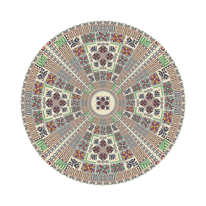 Framed Print : Traditional Palestinian Print - Circular Pattern Framed Print : Traditional Palestinian Print - Circular Pattern