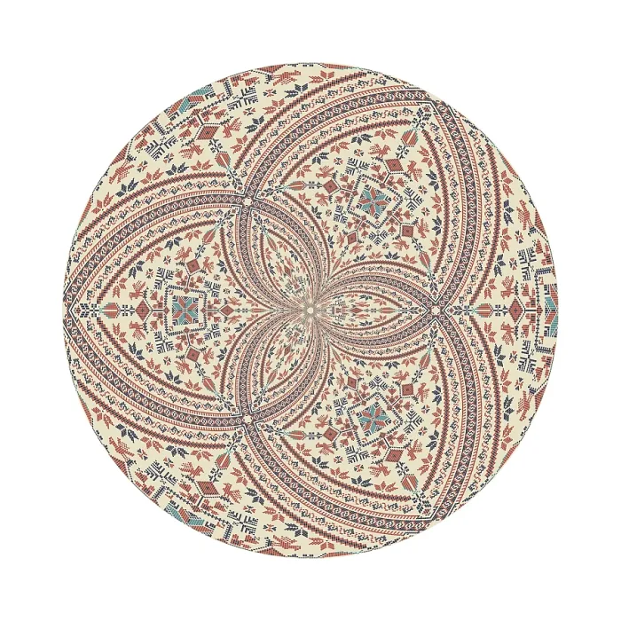 Framed Print : Traditional Palestinian Print: Circular Pattern Design