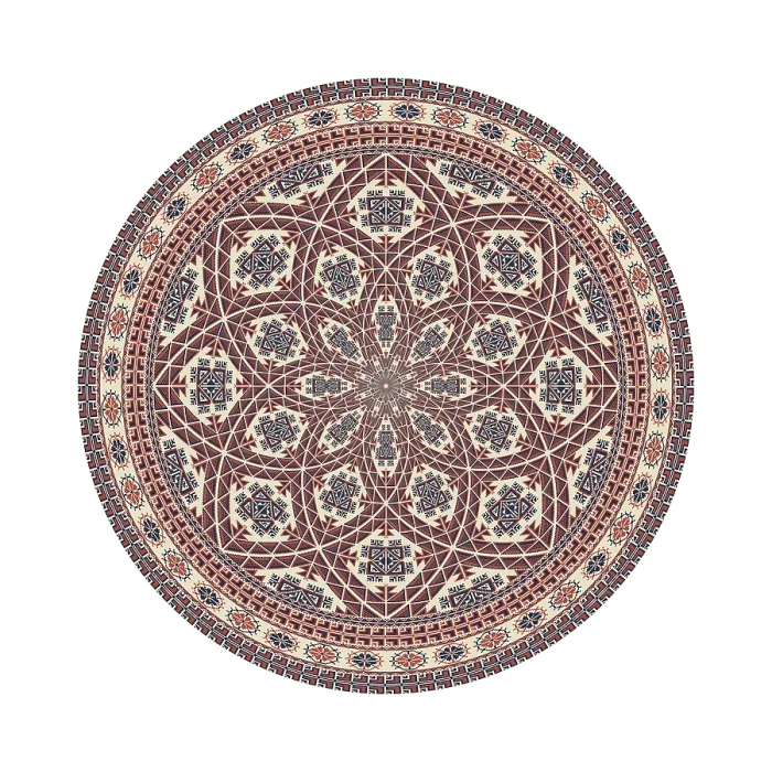 Framed Print : Traditional Palestinian Print: Geometric Circular Pattern