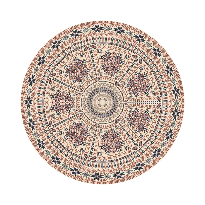 Framed Print : Traditional Palestinian Print: Circular Pattern Design Framed Print : Traditional Palestinian Print: Circular Pattern Design