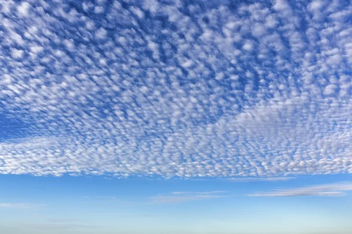 Framed Print : Cirrocumulus Print: Fleecy Clouds in Blue Sky Framed Print : Cirrocumulus Print: Fleecy Clouds in Blue Sky