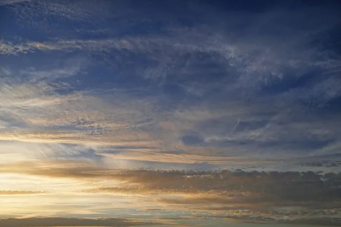 Framed Print : Cirrus and Fleecy Clouds Print, Germany Evening Sky Framed Print : Cirrus and Fleecy Clouds Print, Germany Evening Sky