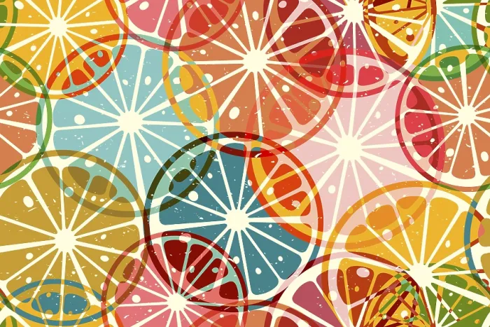 Framed Print : Citrus Slices Riso Print Template Framed Print : Citrus Slices Riso Print Template