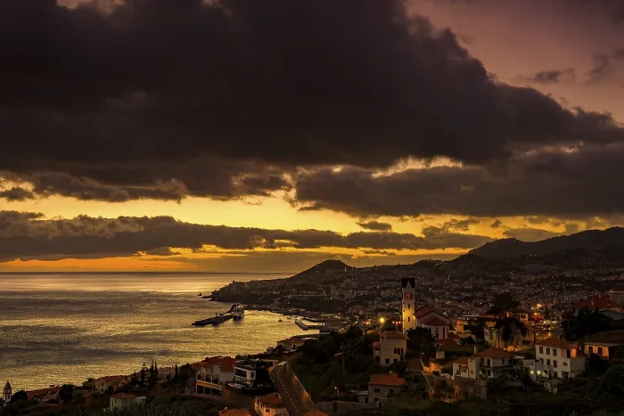 Framed Print : Funchal Cityscape Sunset Print Framed Print : Funchal Cityscape Sunset Print