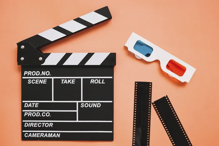 Framed Print : Clapperboard 3D Glasses Print Framed Print : Clapperboard 3D Glasses Print