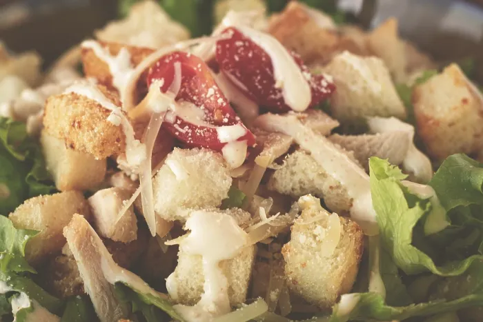 Framed Print : Classic Caesar Salad Print: Close-Up in Natural Light Framed Print : Classic Caesar Salad Print: Close-Up in Natural Light