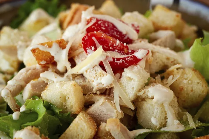 Framed Print : Classic Caesar Salad Print - Close-up, Natural Light Framed Print : Classic Caesar Salad Print - Close-up, Natural Light