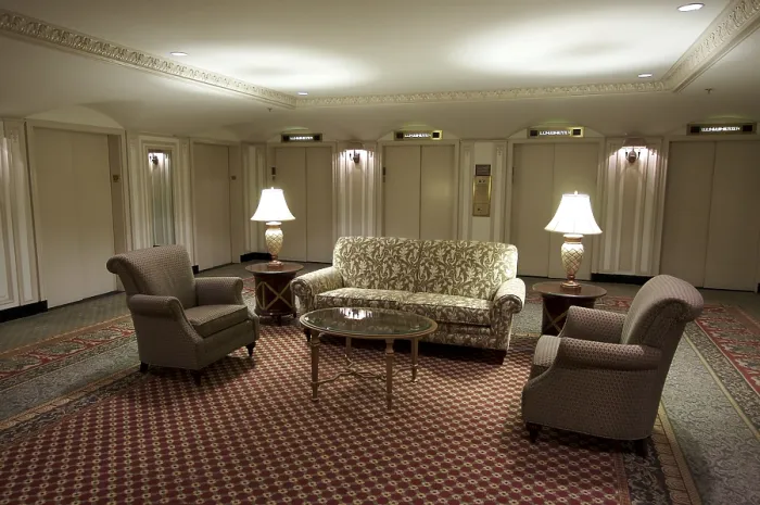 Framed Print : Classic Hotel Elevator Lobby Print