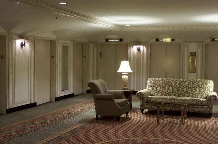 Framed Print : Classic Hotel Elevator Lobby Interior Print Framed Print : Classic Hotel Elevator Lobby Interior Print