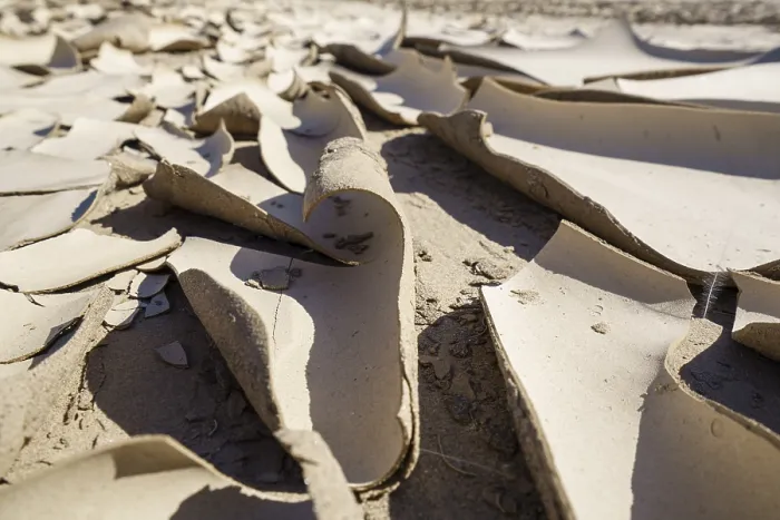 Framed Print : Swakop River Clay Patterns Print, Climate Change Symbolic
