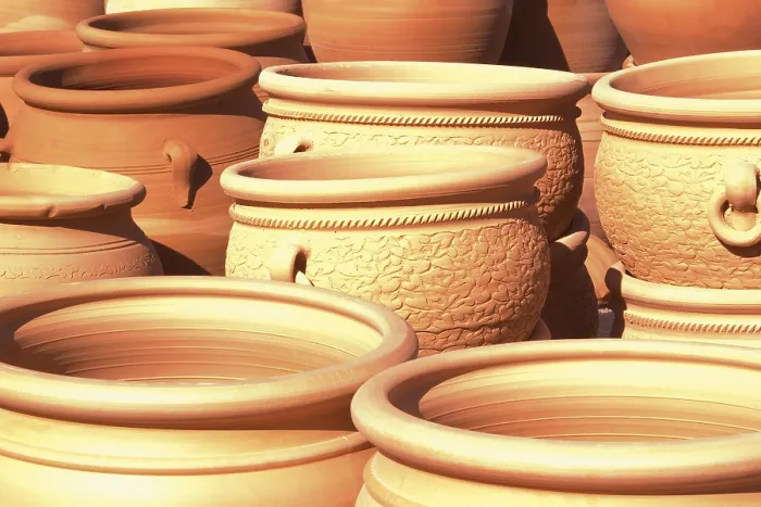 Framed Print : Handmade Clay Pot Print