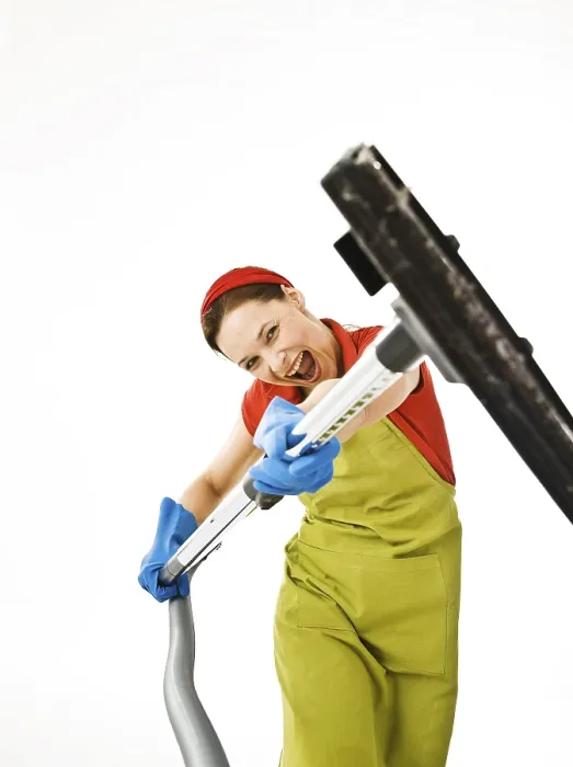 Framed Print : Cleaning Lady at Work Print