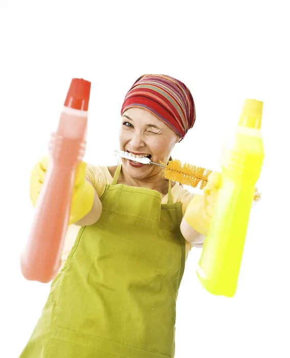 Framed Print : Cleaning Lady at Work Print