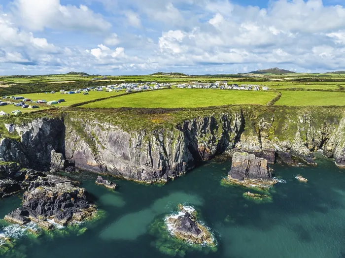 Framed Print : Cliffs and Fields over Porthclais Print, St Davids, Wales UK Framed Print : Cliffs and Fields over Porthclais Print, St Davids, Wales UK