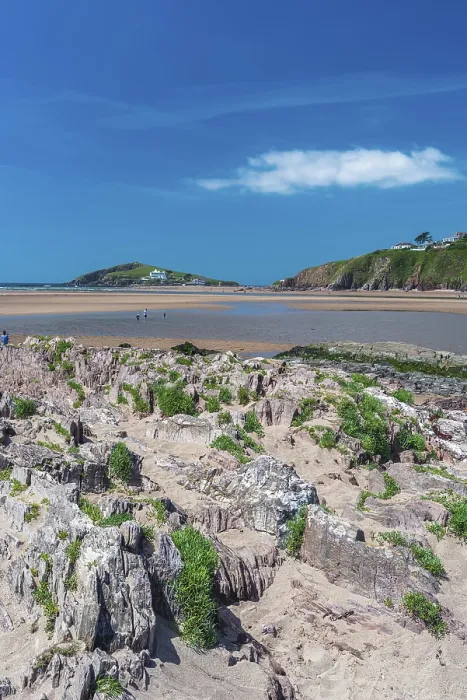Framed Print : Bantham Beach Cliffs and Rocks Print, Devon, England Framed Print : Bantham Beach Cliffs and Rocks Print, Devon, England