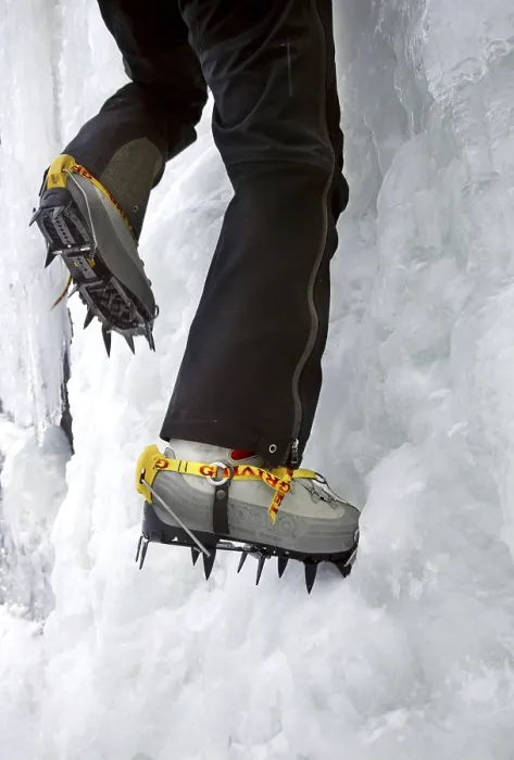 Framed Print : Print of Ice Climbing in Action