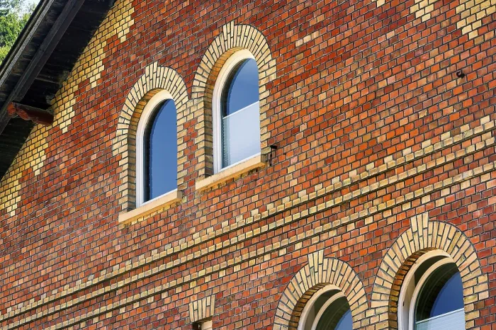 Framed Print : Clinker Facade with Arched Windows Print, Allgau, Bavaria Framed Print : Clinker Facade with Arched Windows Print, Allgau, Bavaria