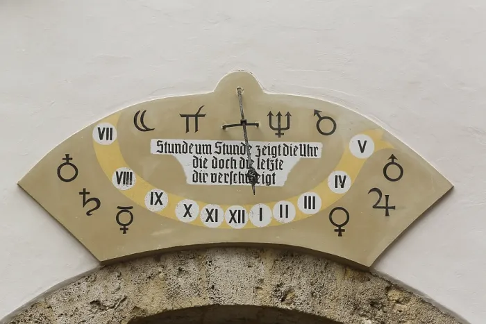 Framed Print : Salzgasse Clock Print, Munsingen, Germany