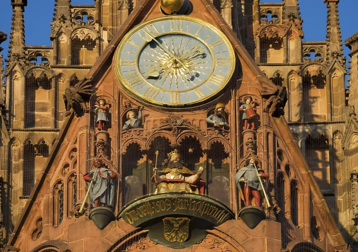 Framed Print : Mannleinlaufen Clock and Figurines Print, Nuremberg, Germany Framed Print : Mannleinlaufen Clock and Figurines Print, Nuremberg, Germany