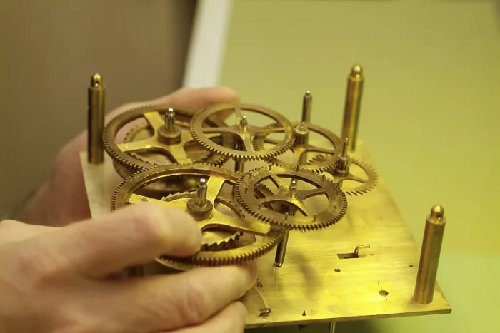 Framed Print : Clockmaker Restores Clock Print Framed Print : Clockmaker Restores Clock Print