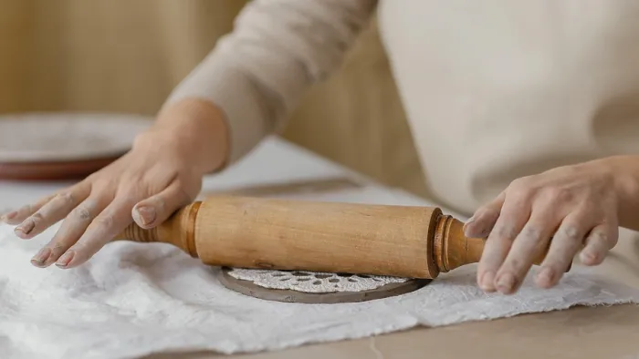 Framed Print : Close-up Hands with Rolling Pin Print Framed Print : Close-up Hands with Rolling Pin Print