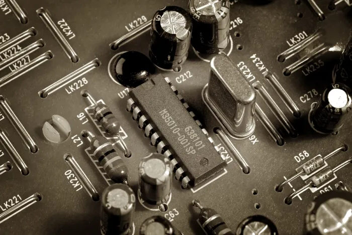 Framed Print : Close-up of Microchips and Electronic Components Print Framed Print : Close-up of Microchips and Electronic Components Print