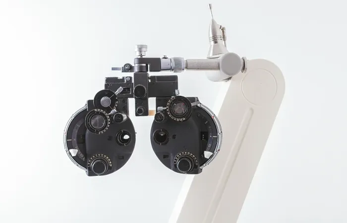 Framed Print : Close-up of Phoropter Print - Ophthalmology Equipment