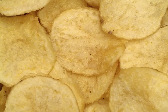 Framed Print : Close-up Print of Potato Chips Crisps Framed Print : Close-up Print of Potato Chips Crisps