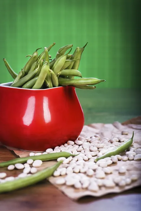 Framed Print : Close-up Print of Green Beans on Table Framed Print : Close-up Print of Green Beans on Table