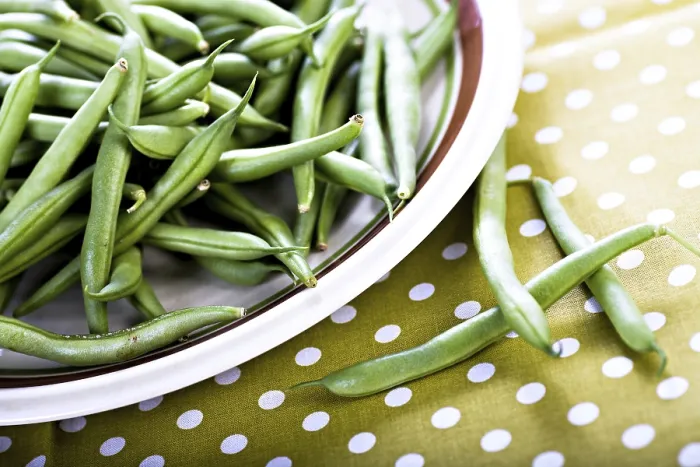 Framed Print : Close-up Print of Green Beans on a Table Framed Print : Close-up Print of Green Beans on a Table