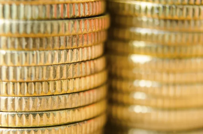Framed Print : Golden Coins Print - Banking Industry Concept Framed Print : Golden Coins Print - Banking Industry Concept