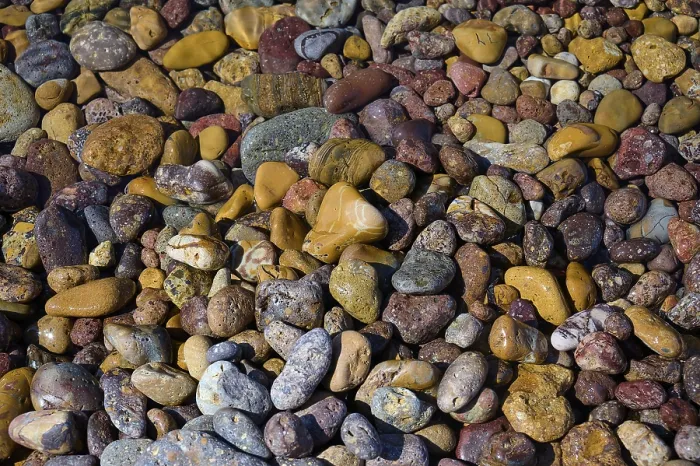 Framed Print : Close-up of colourful pebbles Print, Lambi Beach, Greece Framed Print : Close-up of colourful pebbles Print, Lambi Beach, Greece