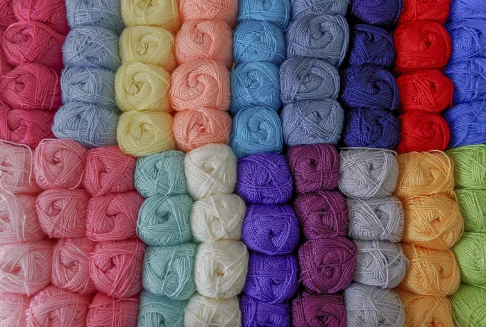 Framed Print : Close-up of Colored Wool Balls Print